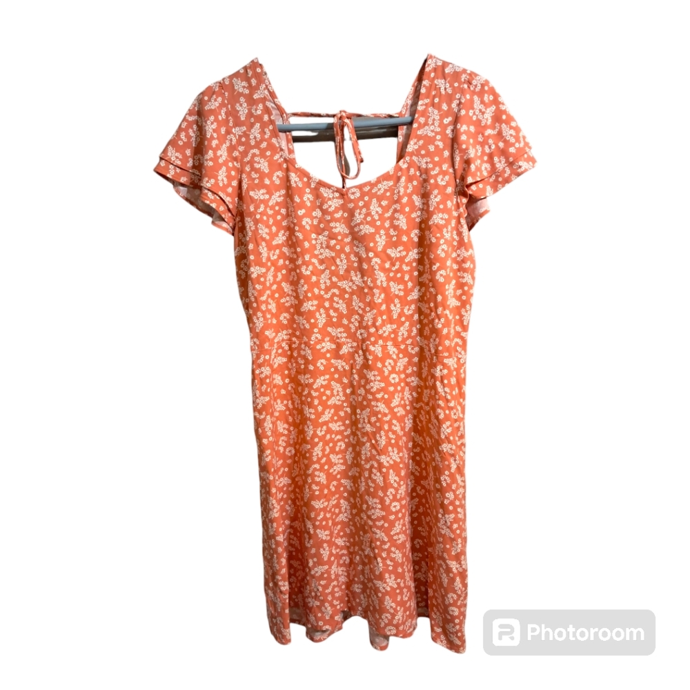 a.n.a NWT floral orange fit and flare dress